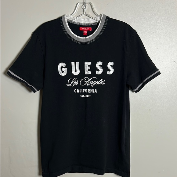 Guess Tops - Guess Jeans Los Angeles Embroidered Women’s Small Ringer Top Sz S 100% Cotton